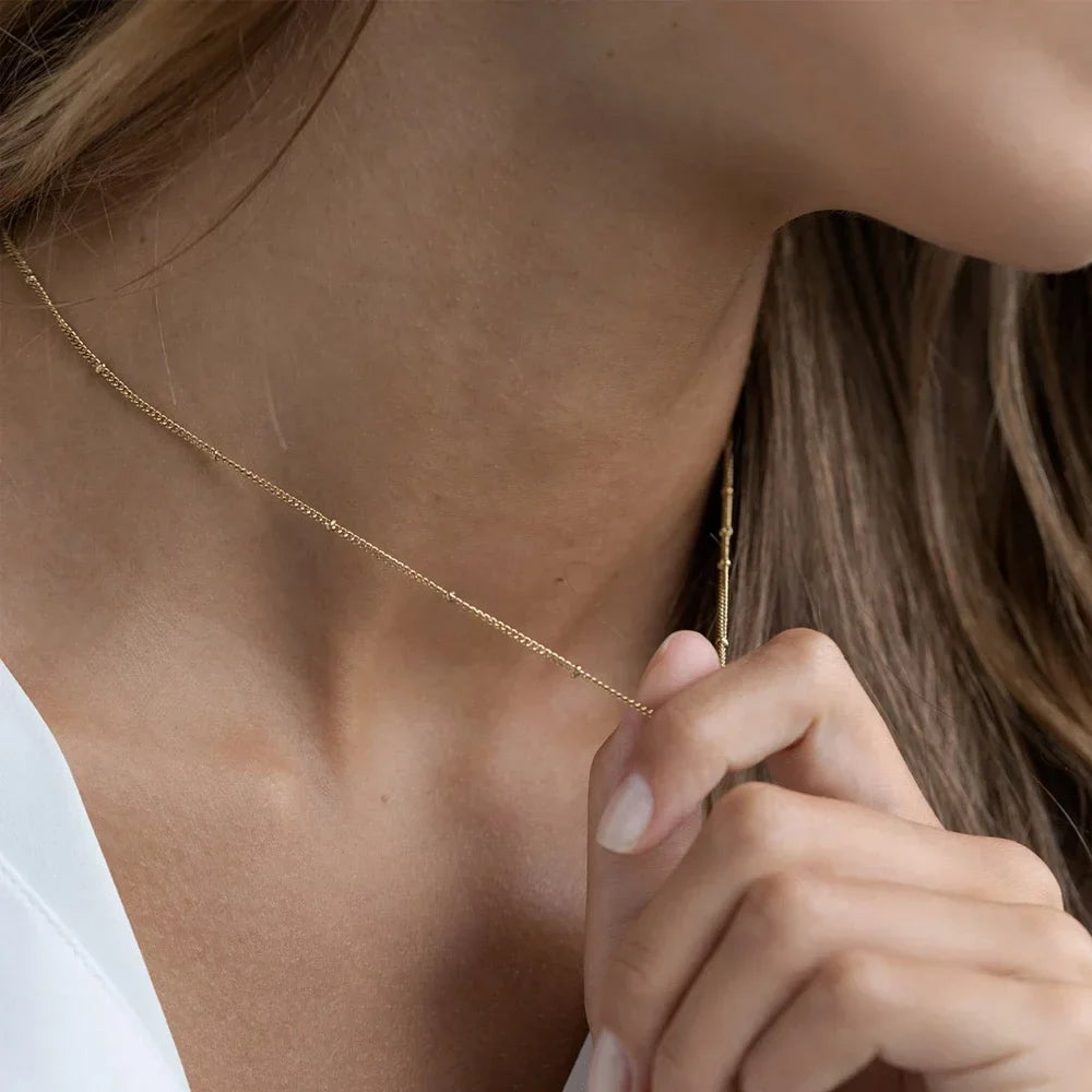 SUNIBI Gold Color Stainless Steel Chain Choker Necklace Women Chain Necklace Sets for Women Gift Jewelry Wholesale