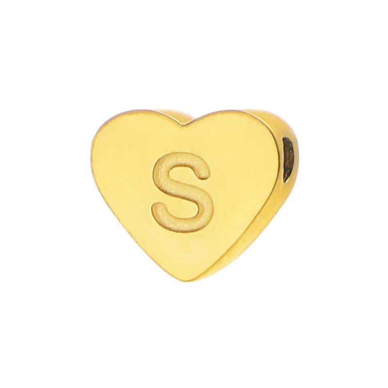 SUNIBI Initial Name Heart Shape Pendant For Necklaces Stainless Steel Necklace for Women Bracelet Make Earrings Jewelry