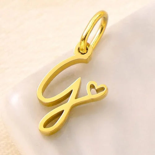 SUNIBI Personalized Initial Letter Heart Stainless Steel Accessories for Woman Necklace Ladies Jewelry Charm Gifts Wholesale