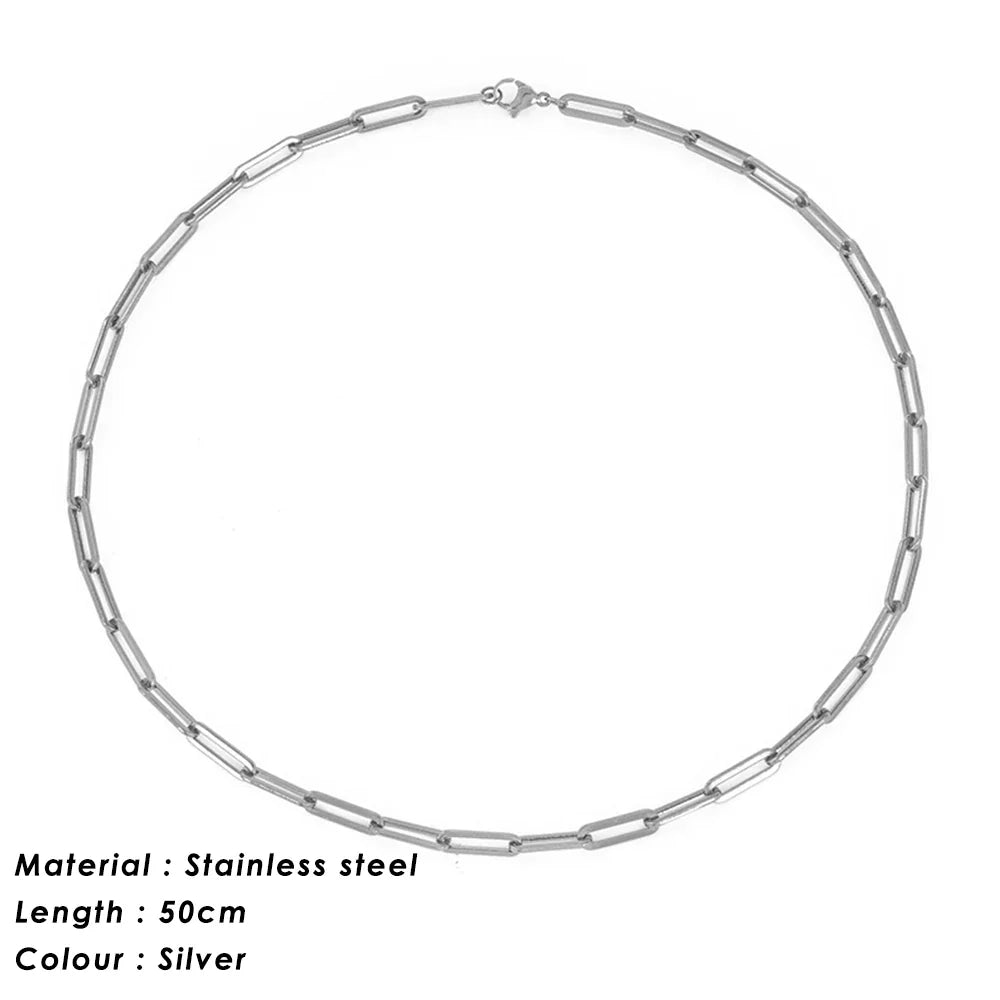 SUNIBI 316L Stainless Steel Chain Necklace for Women Gold Color Statement Choker Necklaces Do Not Fade Jewelry Wholesale