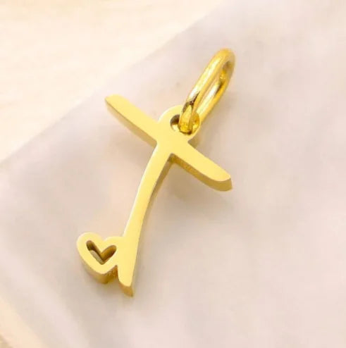 SUNIBI Personalized Initial Letter Heart Stainless Steel Accessories for Woman Necklace Ladies Jewelry Charm Gifts Wholesale