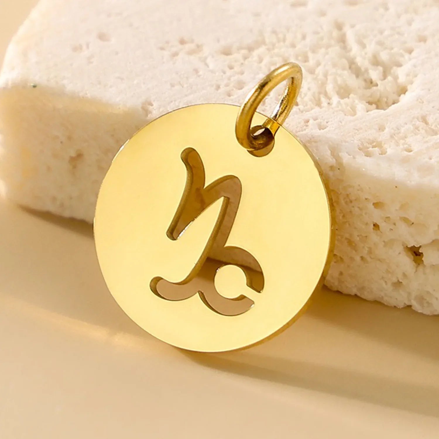 SUNIBI DIY Stainless Steel Disc Components 12 Zodiac Charms for Handmade Jewelry Making Designer Gold Plated Charms for Bracelet