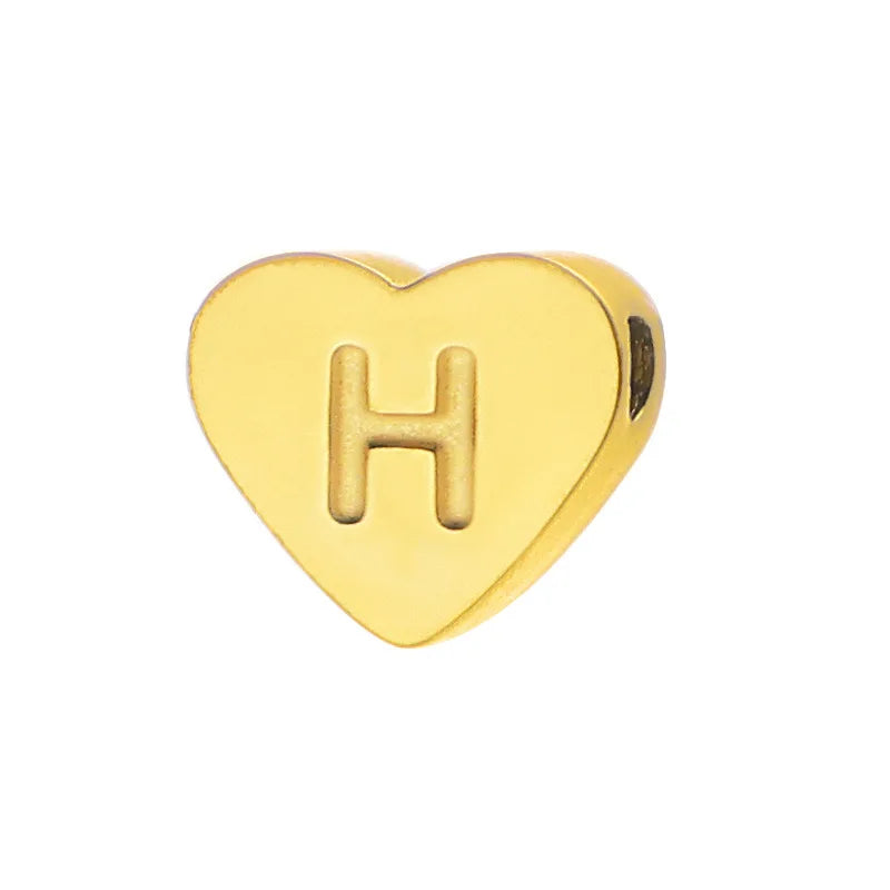SUNIBI Initial Name Heart Shape Pendant For Necklaces Stainless Steel Necklace for Women Bracelet Make Earrings Jewelry