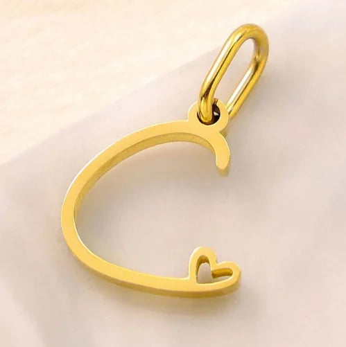 SUNIBI Personalized Initial Letter Heart Stainless Steel Accessories for Woman Necklace Ladies Jewelry Charm Gifts Wholesale