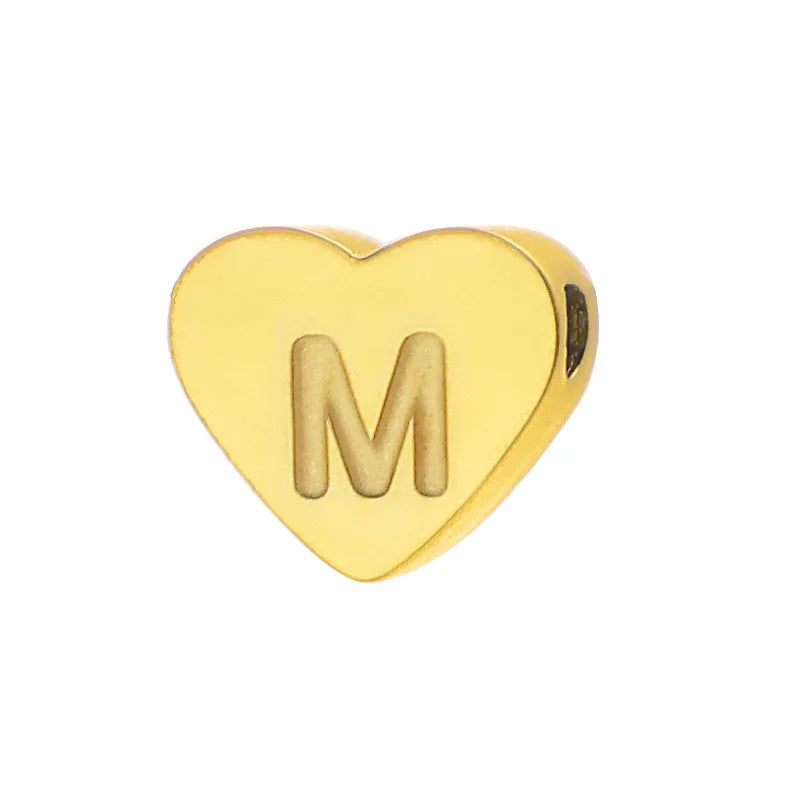 SUNIBI Initial Name Heart Shape Pendant For Necklaces Stainless Steel Necklace for Women Bracelet Make Earrings Jewelry