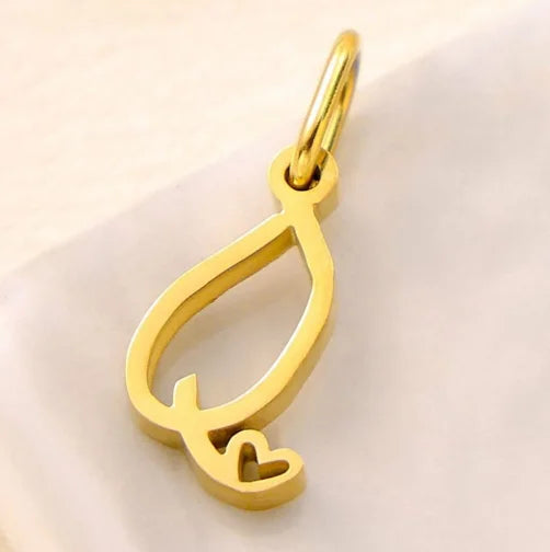 SUNIBI Personalized Initial Letter Heart Stainless Steel Accessories for Woman Necklace Ladies Jewelry Charm Gifts Wholesale
