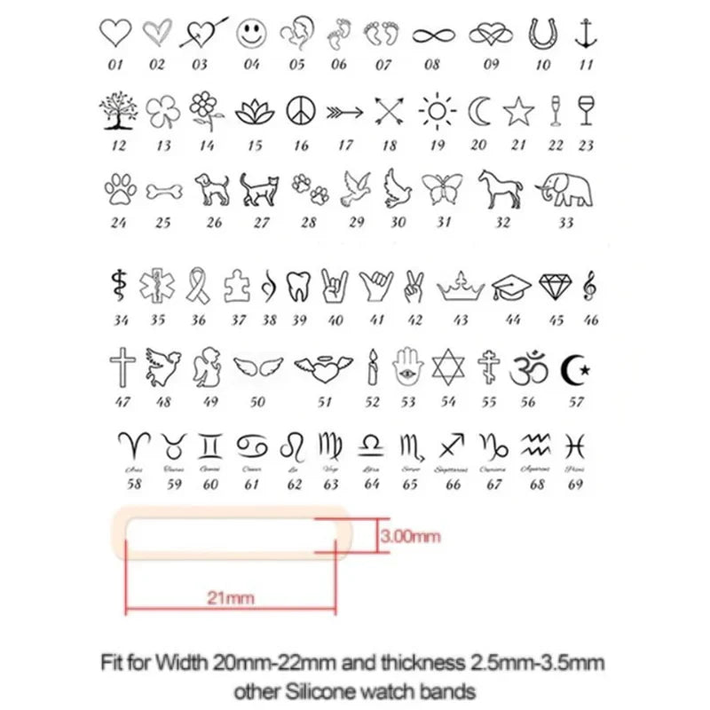 Stainless Steel Watch Ring Loop For Apple Watch Custom Name Watch Tag Bar Band Charm With Decorative Personalized Letter Jewelry