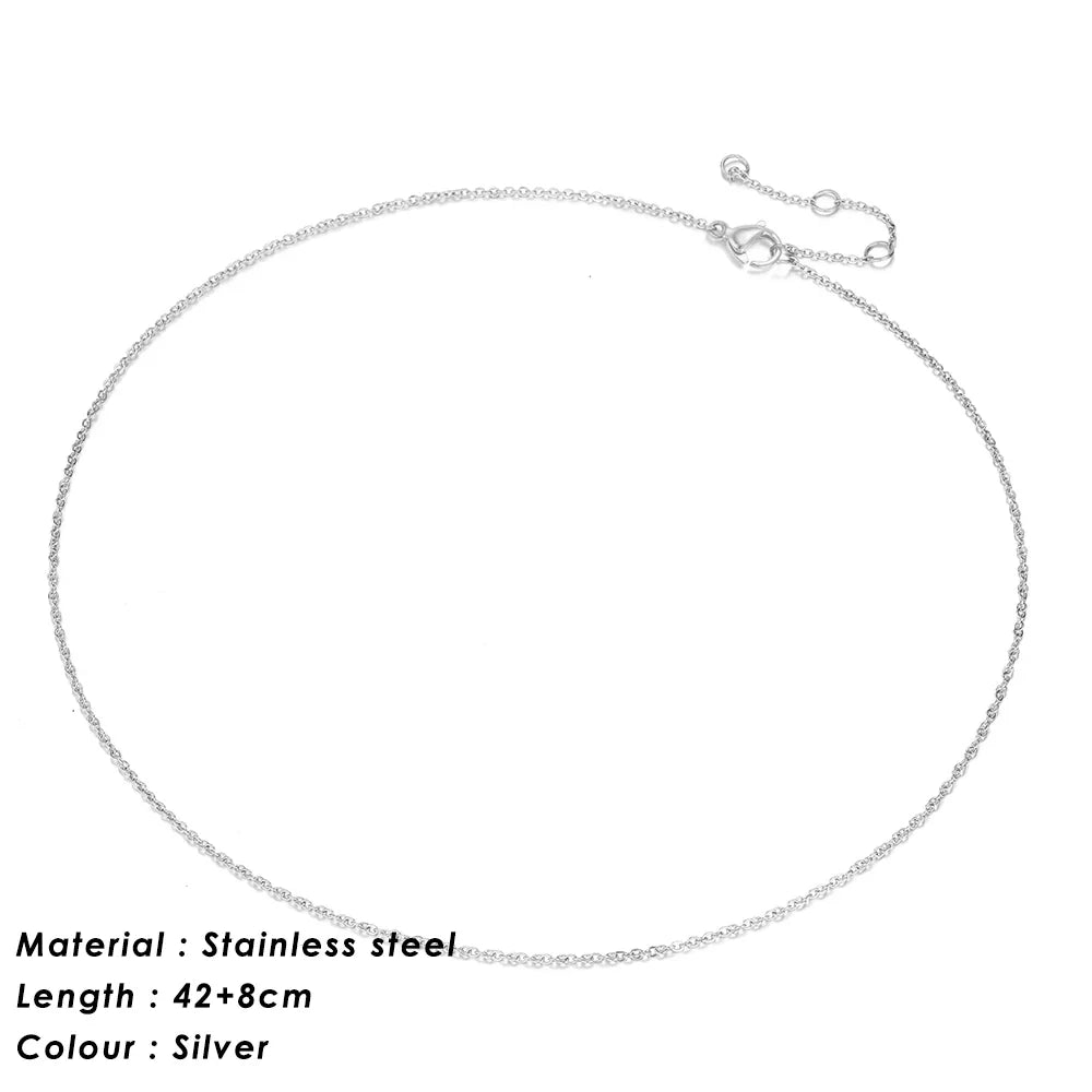 SUNIBI 316L Stainless Steel Chain Necklace for Women Gold Color Statement Choker Necklaces Do Not Fade Jewelry Wholesale