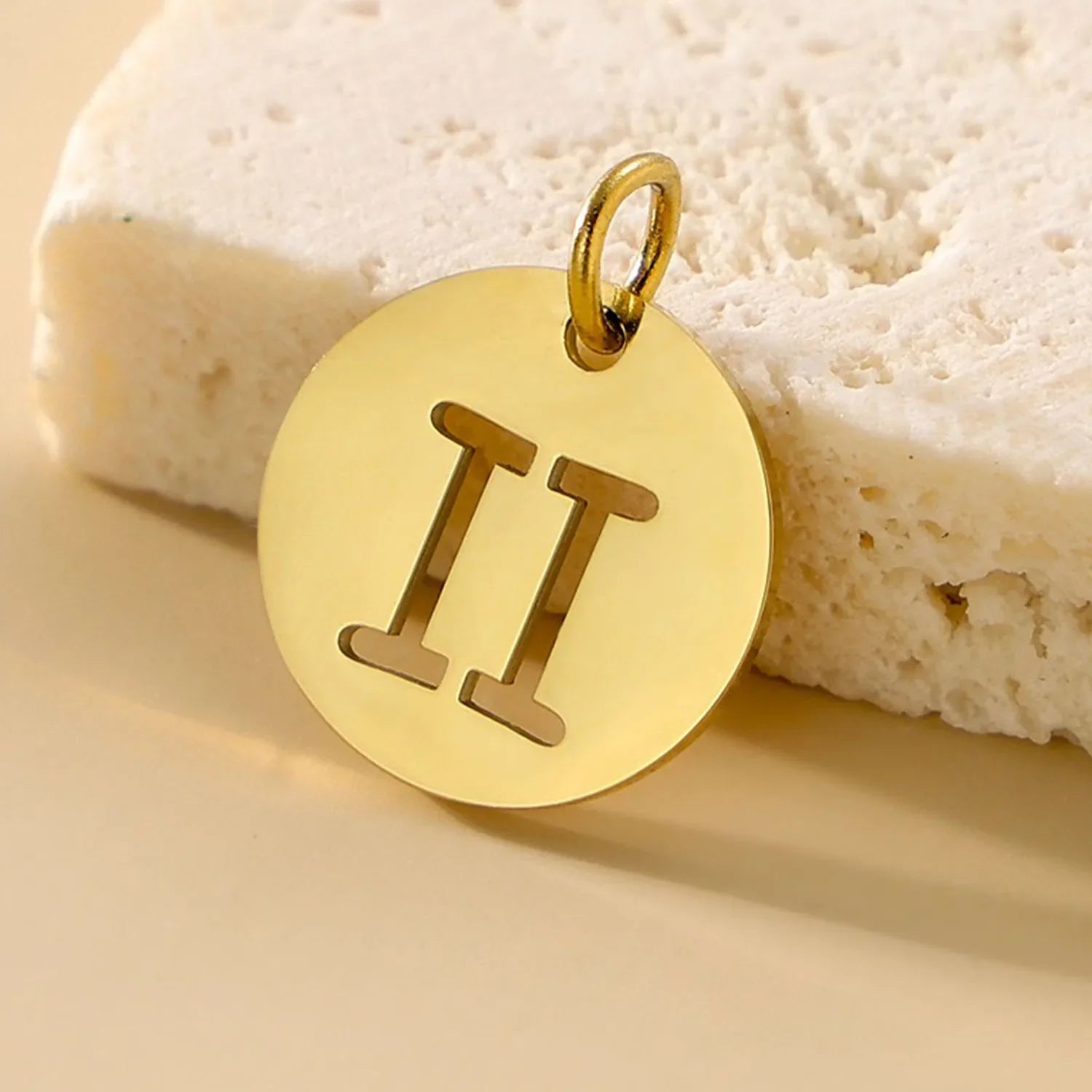 SUNIBI DIY Stainless Steel Disc Components 12 Zodiac Charms for Handmade Jewelry Making Designer Gold Plated Charms for Bracelet