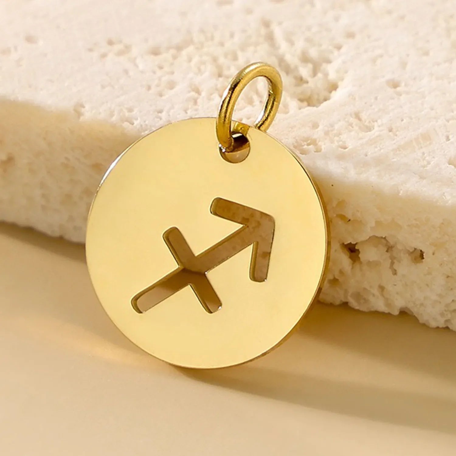 SUNIBI DIY Stainless Steel Disc Components 12 Zodiac Charms for Handmade Jewelry Making Designer Gold Plated Charms for Bracelet