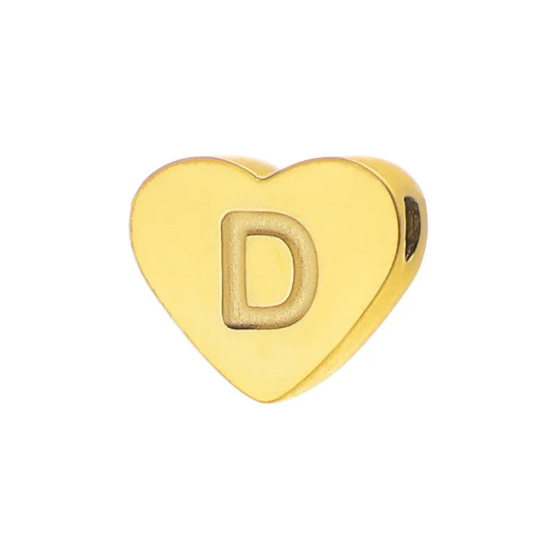 SUNIBI Initial Name Heart Shape Pendant For Necklaces Stainless Steel Necklace for Women Bracelet Make Earrings Jewelry