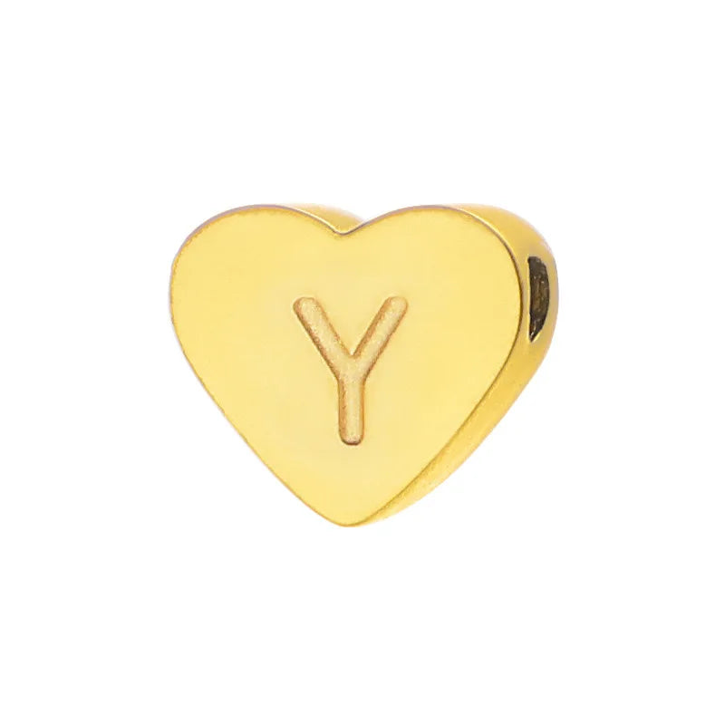 SUNIBI Initial Name Heart Shape Pendant For Necklaces Stainless Steel Necklace for Women Bracelet Make Earrings Jewelry
