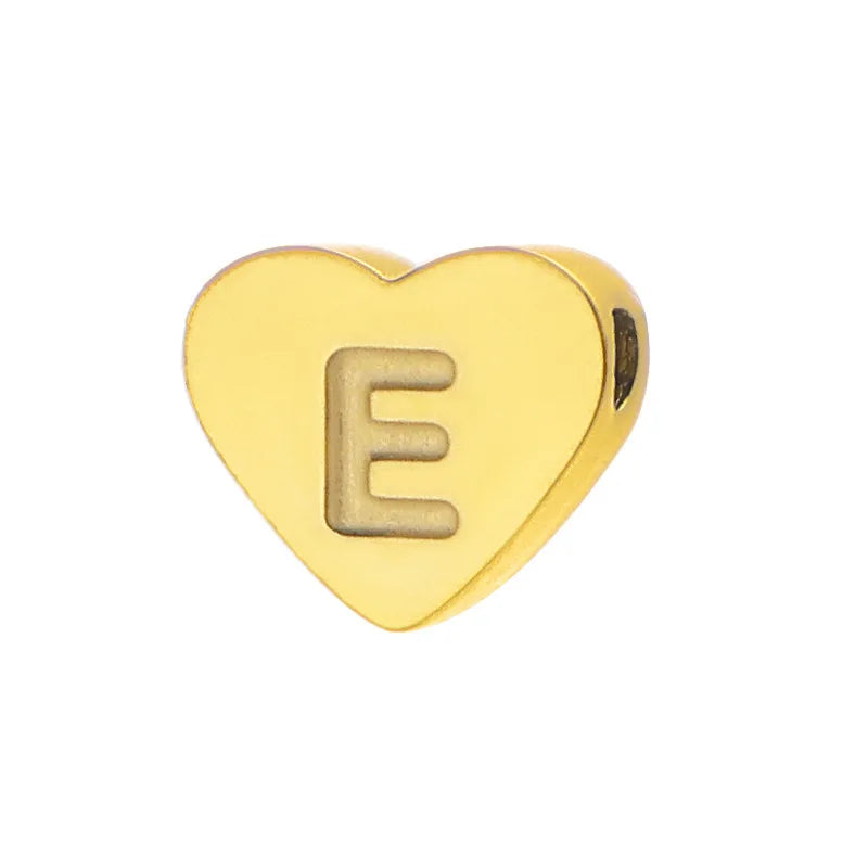 SUNIBI Initial Name Heart Shape Pendant For Necklaces Stainless Steel Necklace for Women Bracelet Make Earrings Jewelry