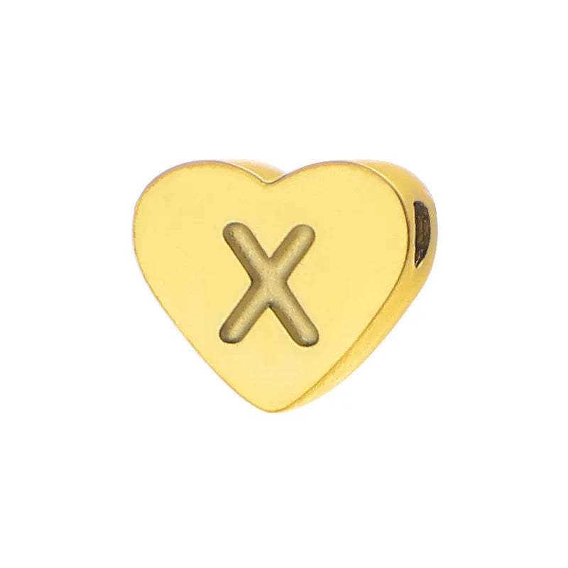 SUNIBI Initial Name Heart Shape Pendant For Necklaces Stainless Steel Necklace for Women Bracelet Make Earrings Jewelry