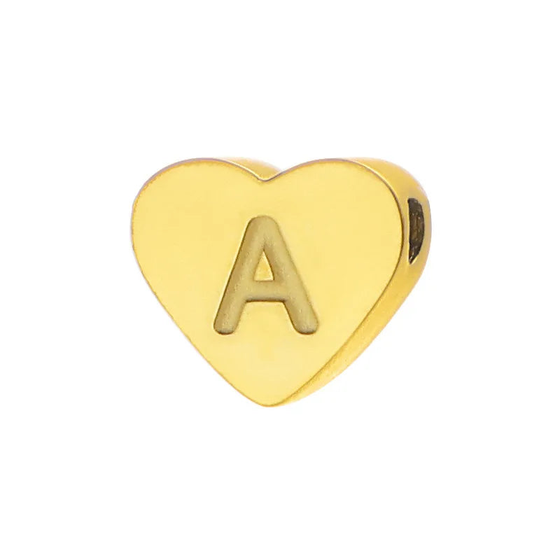 SUNIBI Initial Name Heart Shape Pendant For Necklaces Stainless Steel Necklace for Women Bracelet Make Earrings Jewelry