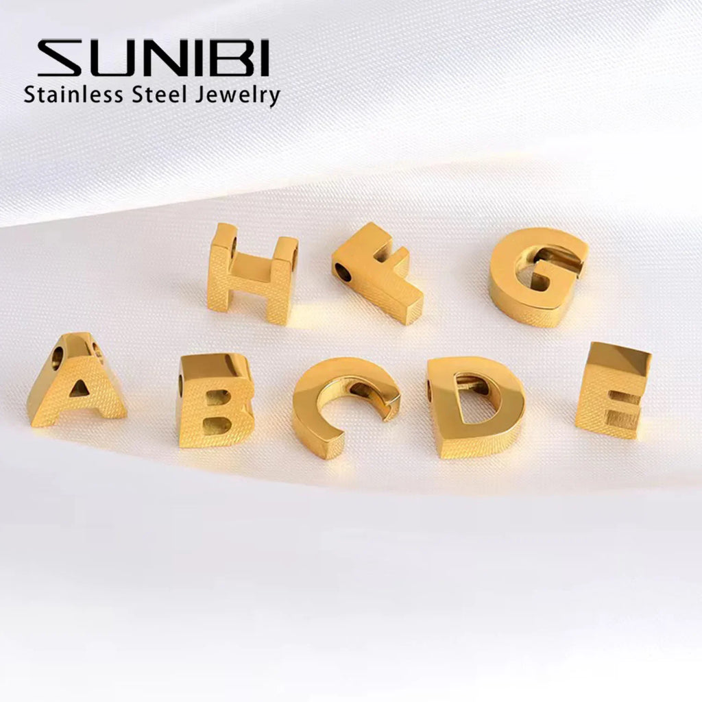 Stainless Steel Initial Heart Charm for Jewelry Silver Plated Letter Name Pendant for Women Wholesale Alphabet A-Z Jewelry Gift