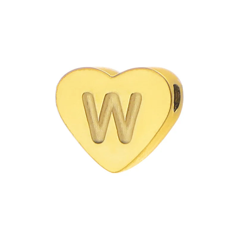 SUNIBI Initial Name Heart Shape Pendant For Necklaces Stainless Steel Necklace for Women Bracelet Make Earrings Jewelry