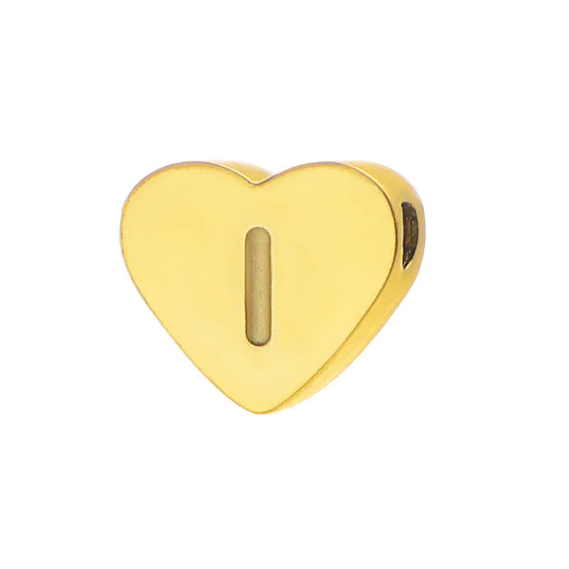 SUNIBI Initial Name Heart Shape Pendant For Necklaces Stainless Steel Necklace for Women Bracelet Make Earrings Jewelry