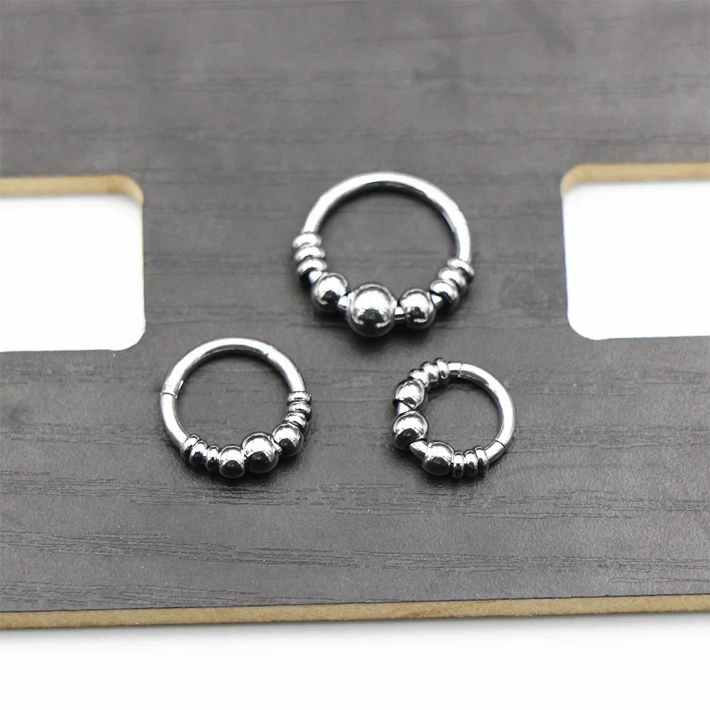 1pc 316L Surgical Steel  Septum Clicker Ear Cartilage Helix Tragus Faux Daith Earring Hoop Body  Piercing Jewelry Nose Ring
