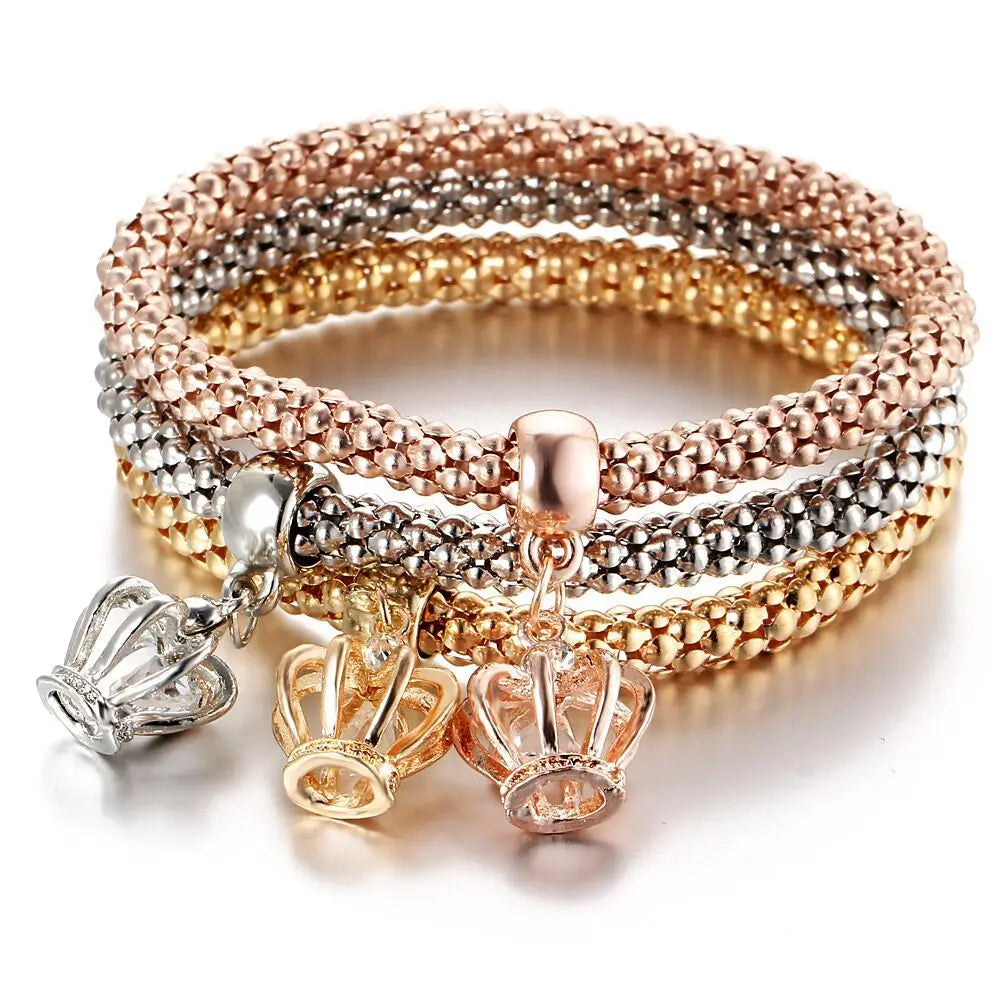 3colors/Lot Elastic Bracelets & Bangle For Women Crystal Tree of Life Owl Key lock Music Note Owl Butterfly Heart Charm Jewelry