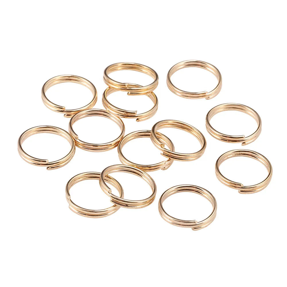 50-200Pcs/Lot 4-20mm Gold Color Double Jump Rings Split Rings Connectors Loops For DIY Jewelry Making Findings Accessories