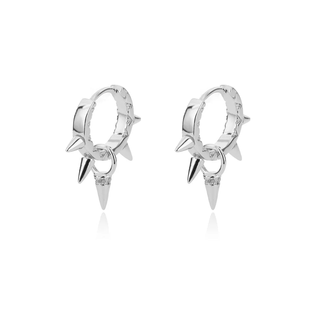 Punk Spike Rivet  Stainless Steel Earrings For Women Gold Color Earring Gothic Christmas Party Jewelry Gift Bijoux Femme