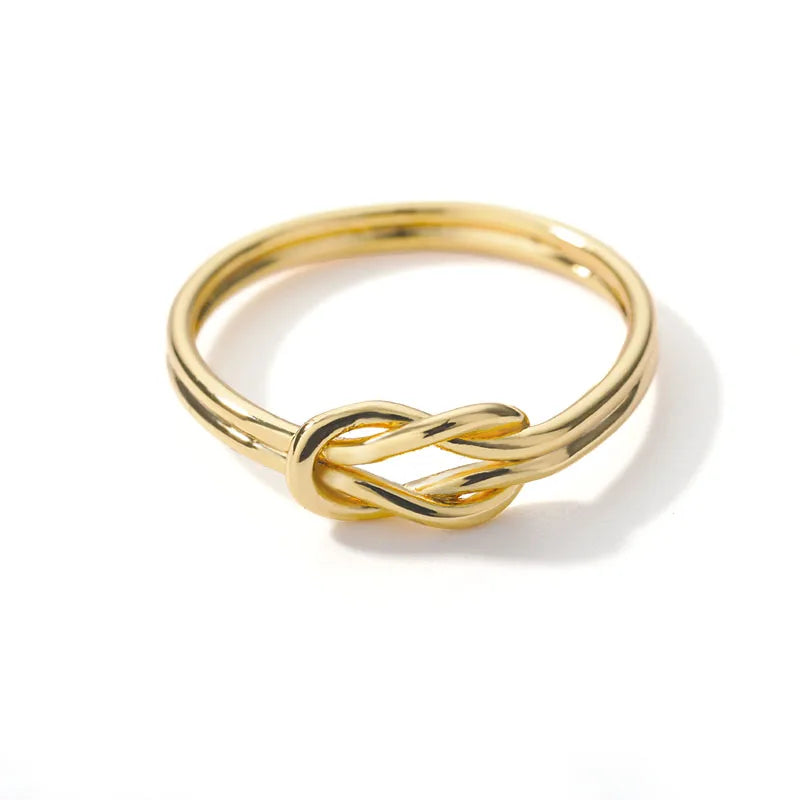 Knot Infinity Rings For Women Girls Gold Color Stainless Steel Heart  Finger Ring Vintage Jewelry Gift Anillos Bague Femme