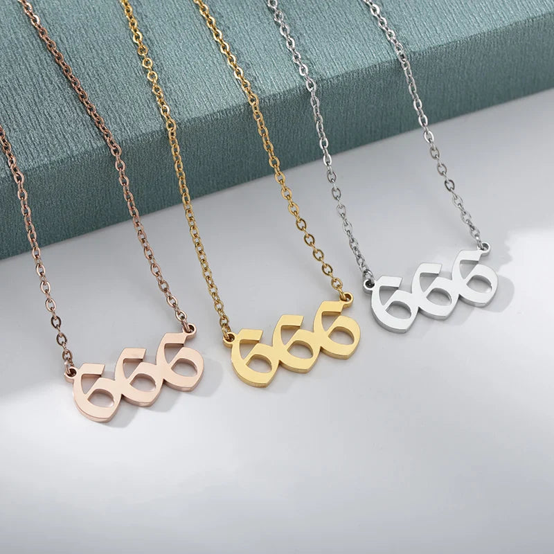Vintage 111 444 555 666 777 888 999 Angel Number Necklace For Women Stainless Steel Chains Collar Choker Goth Aesthetic Jewelry