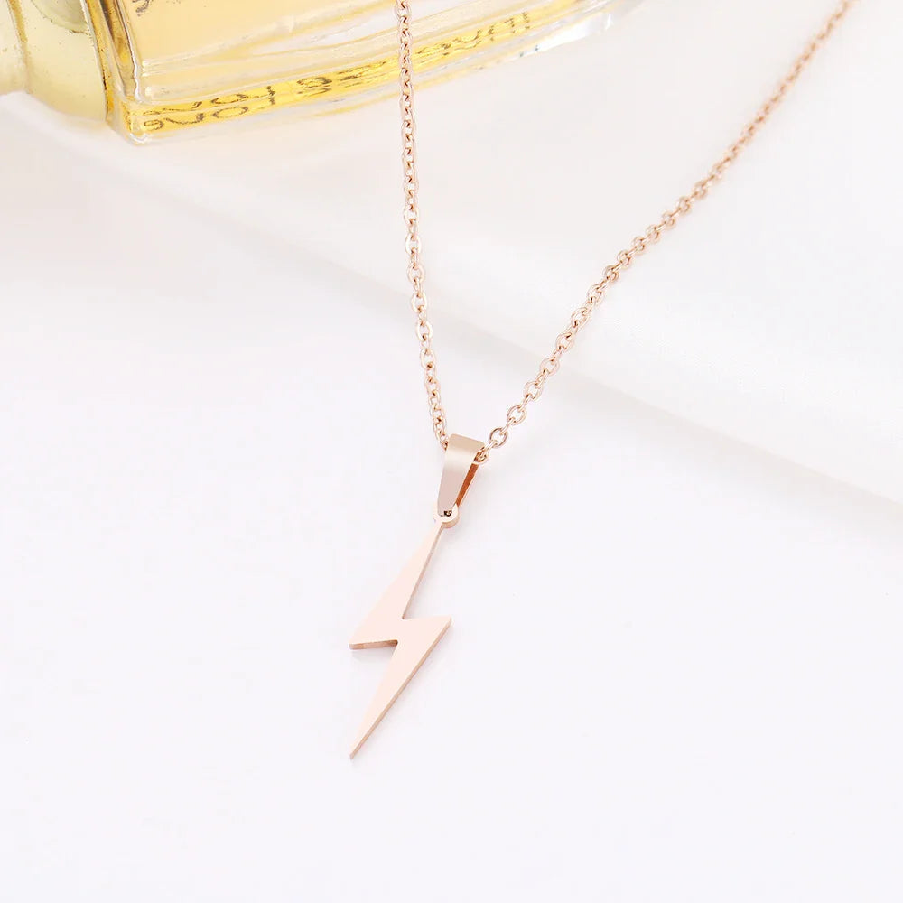 DOTIFI Stainless Steel Necklace Hot Lightning Necklaces For Women Protection Pendants For Girlfriend Gifts Charms Jewelry