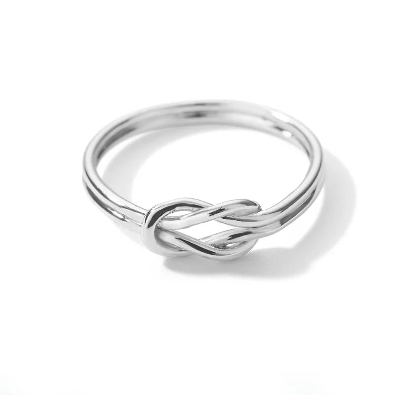 Knot Infinity Rings For Women Girls Gold Color Stainless Steel Heart  Finger Ring Vintage Jewelry Gift Anillos Bague Femme