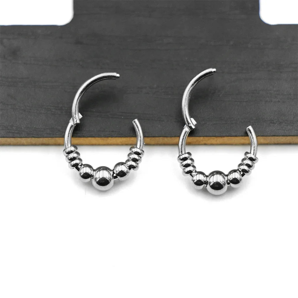 1pc 316L Surgical Steel  Septum Clicker Ear Cartilage Helix Tragus Faux Daith Earring Hoop Body  Piercing Jewelry Nose Ring