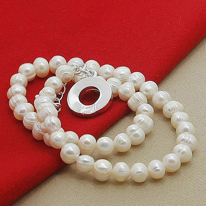 Freshwater Pearl Necklaces 925 Silver Necklace For Women Wedding Fashion Jewelry