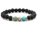 8MM Natural Stone Beaded Chain bracelets For Women Men Couple Lava Rock Healing Balance Beads Reiki Buddha Chakra Bangle Jewelry