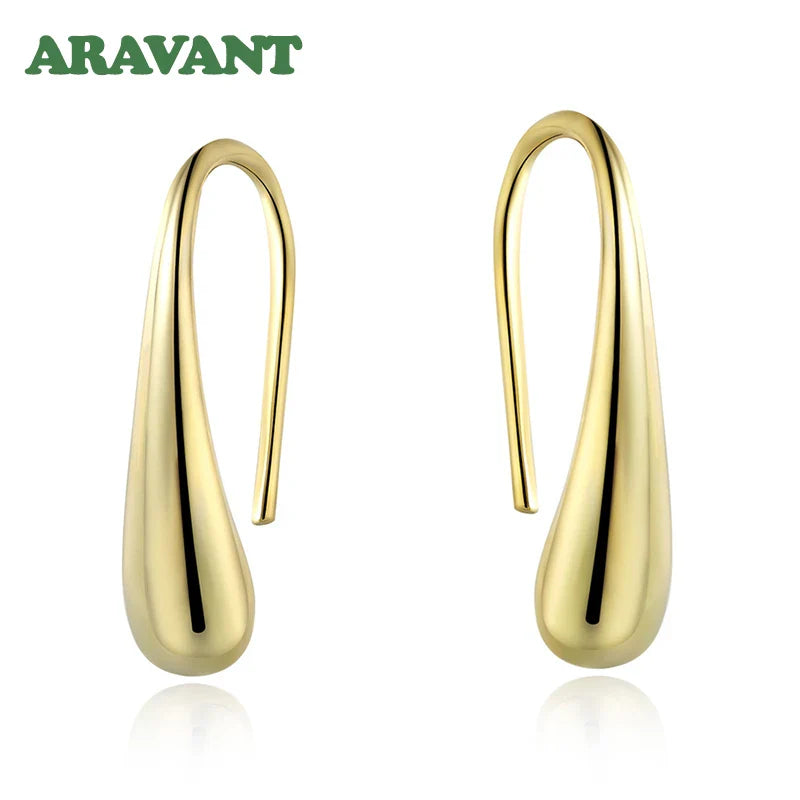 Aravant 925 Silver Earring Black Teardrop/Water Drop/Raindrop Dangle Earrings For Women Men Fashion Jewelry Gifts 4 Colors