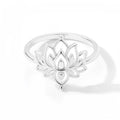 Lotus Flower Rings For Women Stainless Steel Gold Color Hollow Out Ring Fashion Wedding Party Aesthetic Jewelry Gift anillos