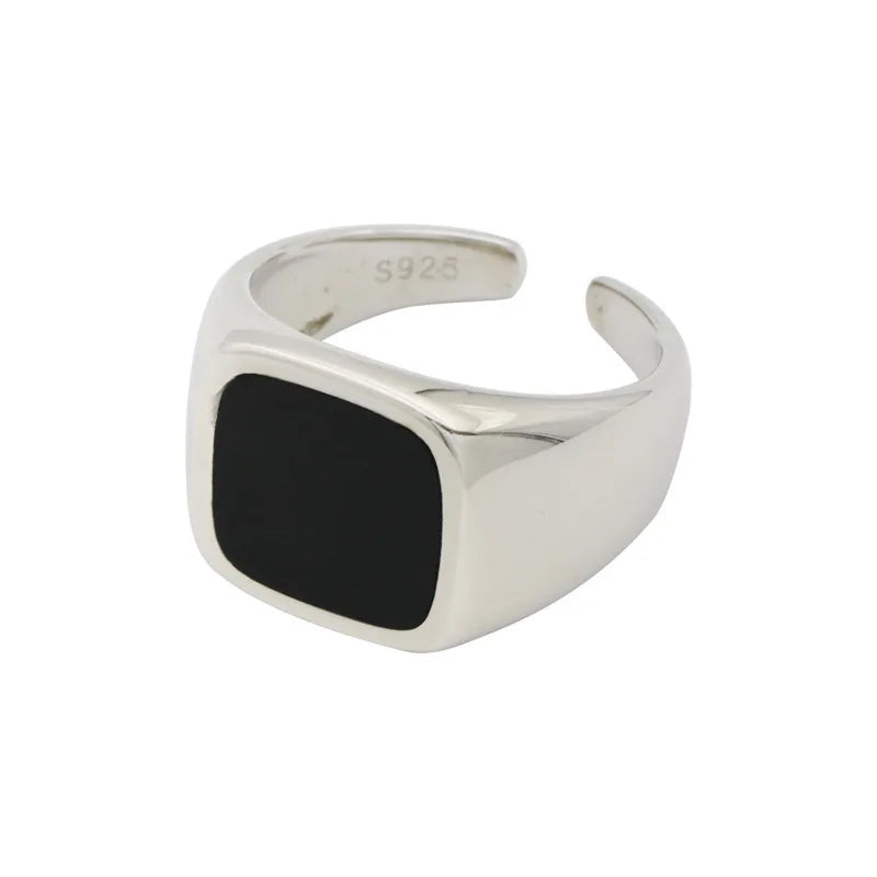 925 Sterling Silver plated Ring for Women Girl Gift Blace Stone Crystal Glaze Retro Punk Open Jewelry Dropship Wholesale