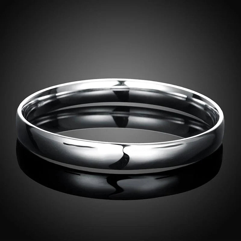 Aravant 925 Silver 10MM Smooth Bracelet&Bangle For Men Women Fashion Jewelry Gifts