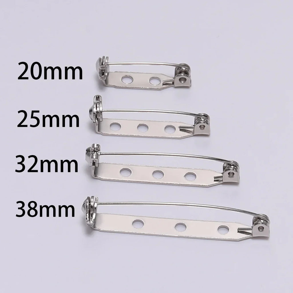 20-50pcs 20 25 32 38mm Brooch Clip Base Pin Blank Safe Lock Brooch Pin Base Badge Holder For DIY Jewelry Making Finding Supplies