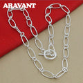 Aravant 925 Silver Simple Chains Necklace For Women Fashion Jewelry Accessories