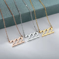 Vintage 111 444 555 666 777 888 999 Angel Number Necklace For Women Stainless Steel Chains Collar Choker Goth Aesthetic Jewelry