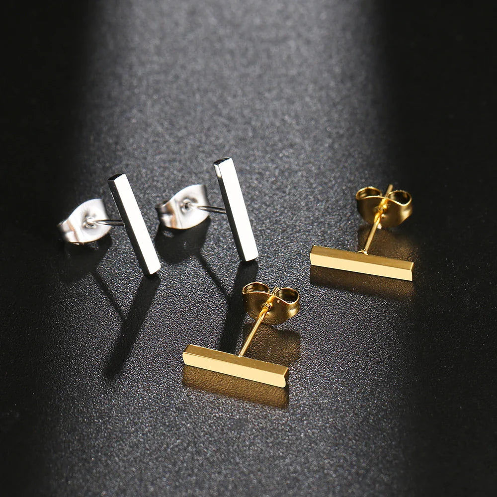 Stainless Steel Earrings Minimalist Stick Fashion Stud Earrings Classic Simple Earrings For Women 2022 Jewelry Wedding Party NEW