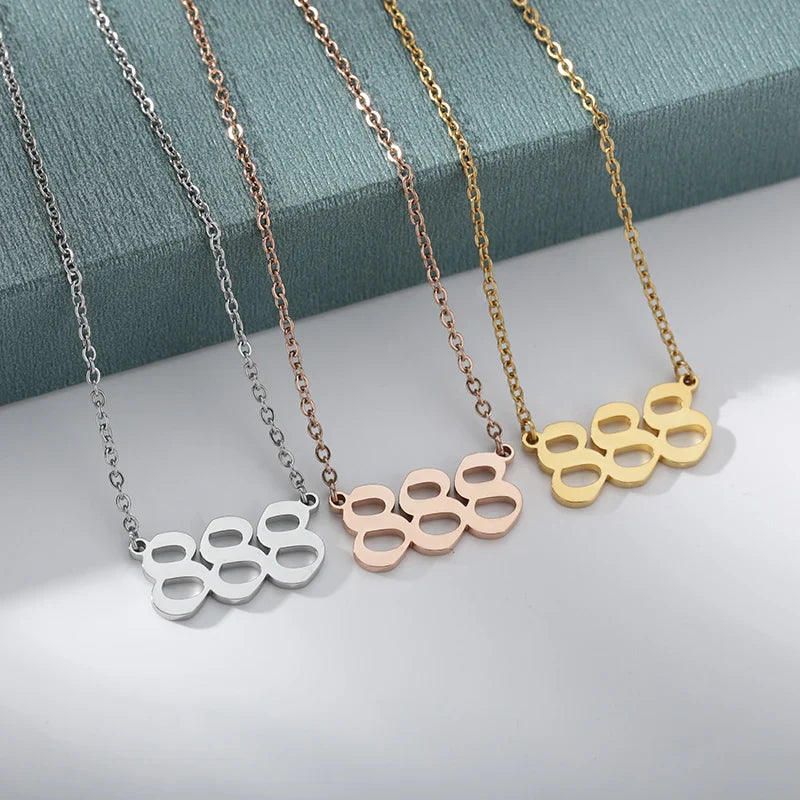 Vintage 111 444 555 666 777 888 999 Angel Number Necklace For Women Stainless Steel Chains Collar Choker Goth Aesthetic Jewelry