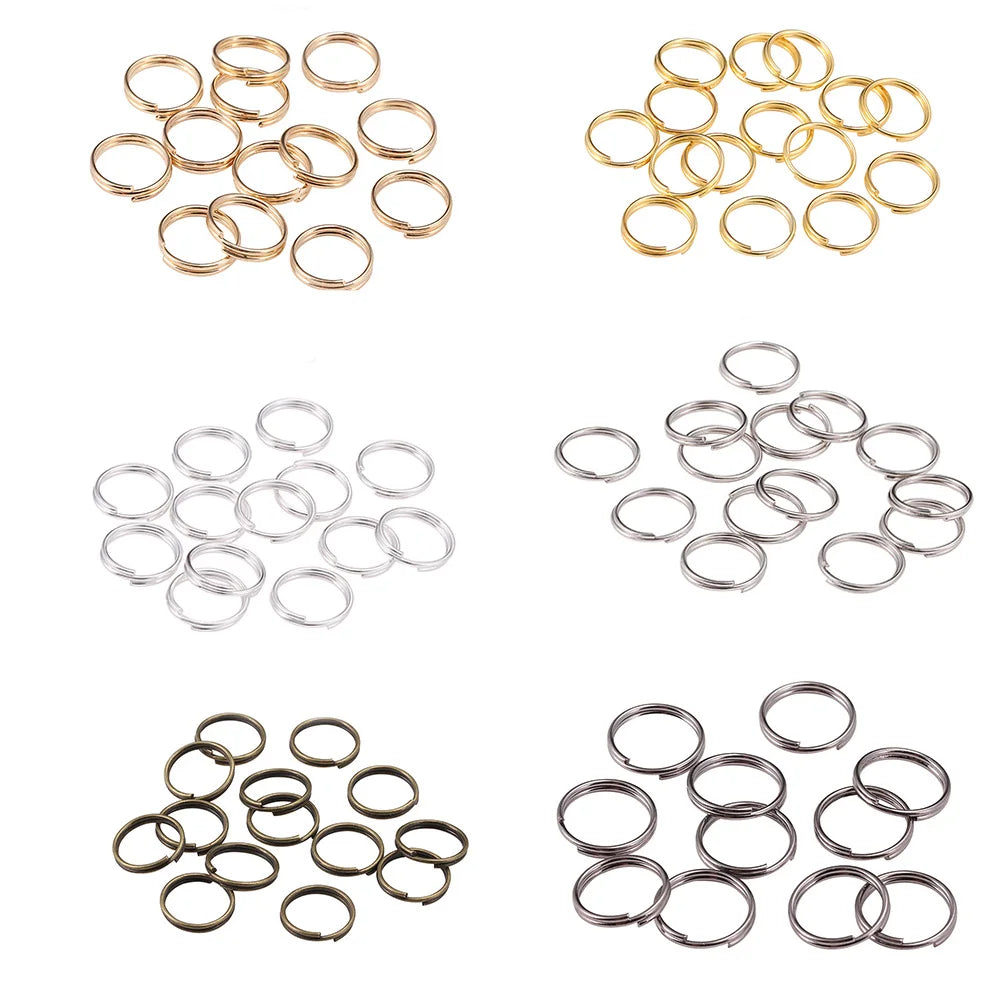 50-200Pcs/Lot 4-20mm Gold Color Double Jump Rings Split Rings Connectors Loops For DIY Jewelry Making Findings Accessories