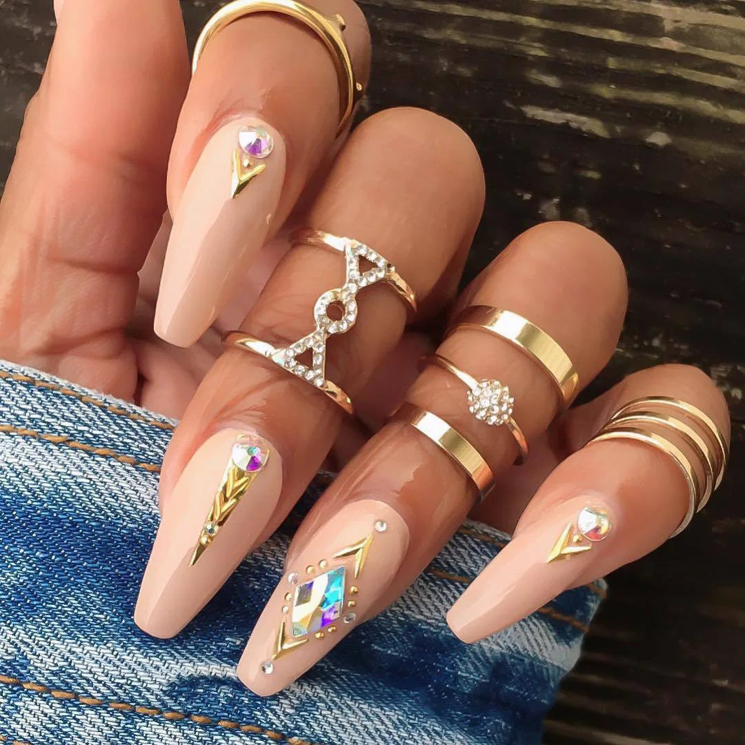 Trendy Geometric Moon Knuckle Finger Rings Set For Women 2021 Bohemian Crystal stone Female Ring Wedding Jewelry