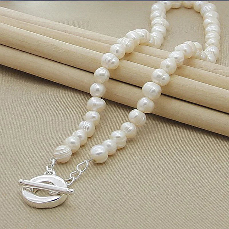 Freshwater Pearl Necklaces 925 Silver Necklace For Women Wedding Fashion Jewelry
