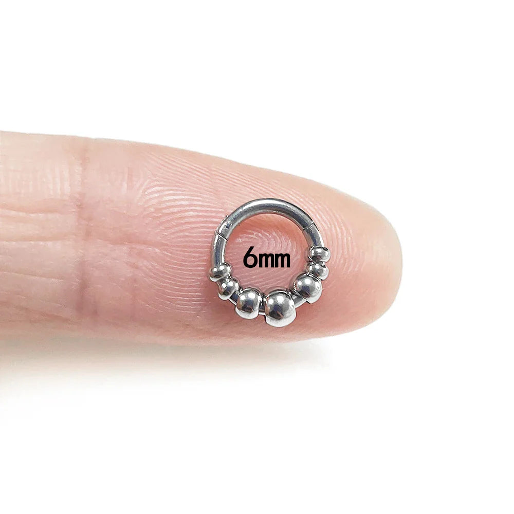 1pc 316L Surgical Steel  Septum Clicker Ear Cartilage Helix Tragus Faux Daith Earring Hoop Body  Piercing Jewelry Nose Ring