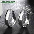 Aravant 925 Silver Smooth U Shaped Hoop Earrings For Women Fashion Jewelry