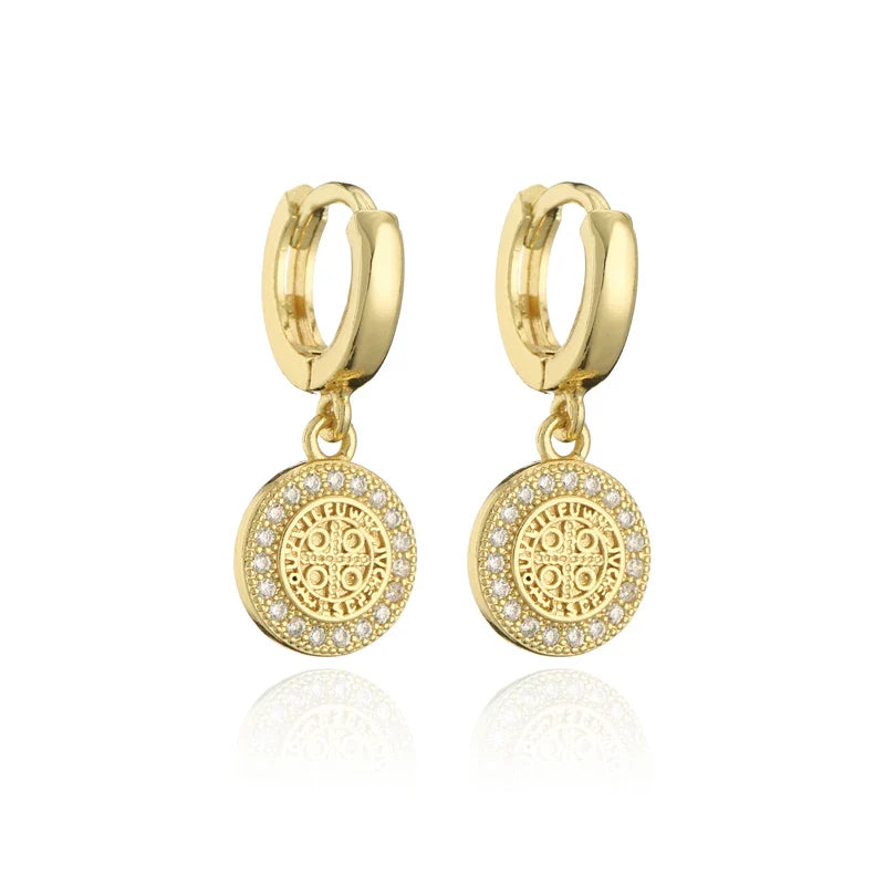 NEWBUY Fashion Gold Color Copper Geometric Earrings Luxury CZ Elephant Charm Dangle Earring Female Party Jewelry Accessories