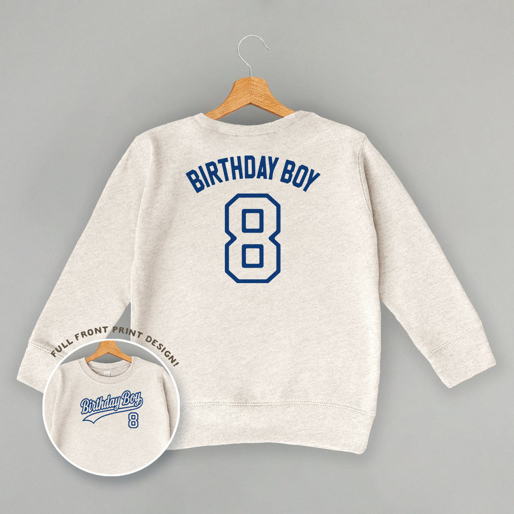 Birthday Boy Varsity #8 (Kids Back Print)