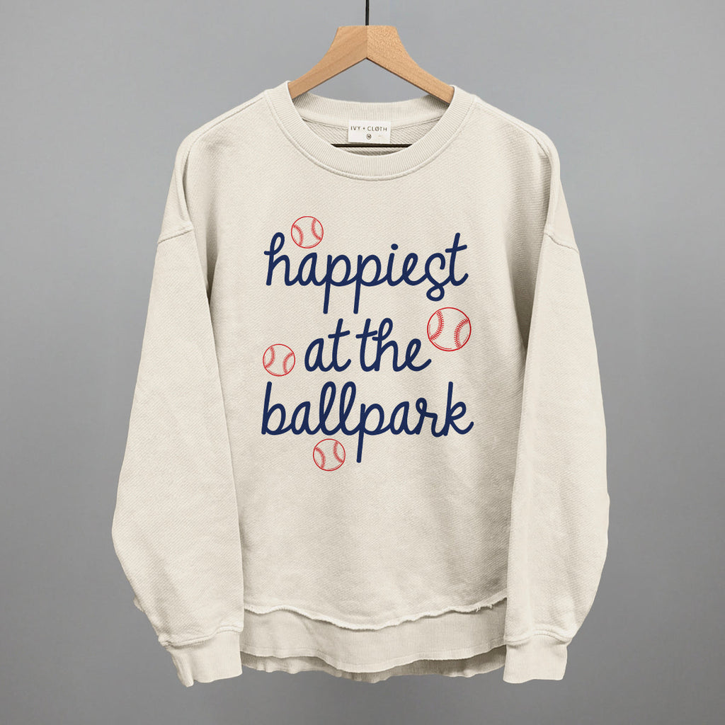Happiest At The Ballpark Navy Script